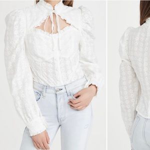 White Sister Jane Blouse (small, never been worn, NWT)